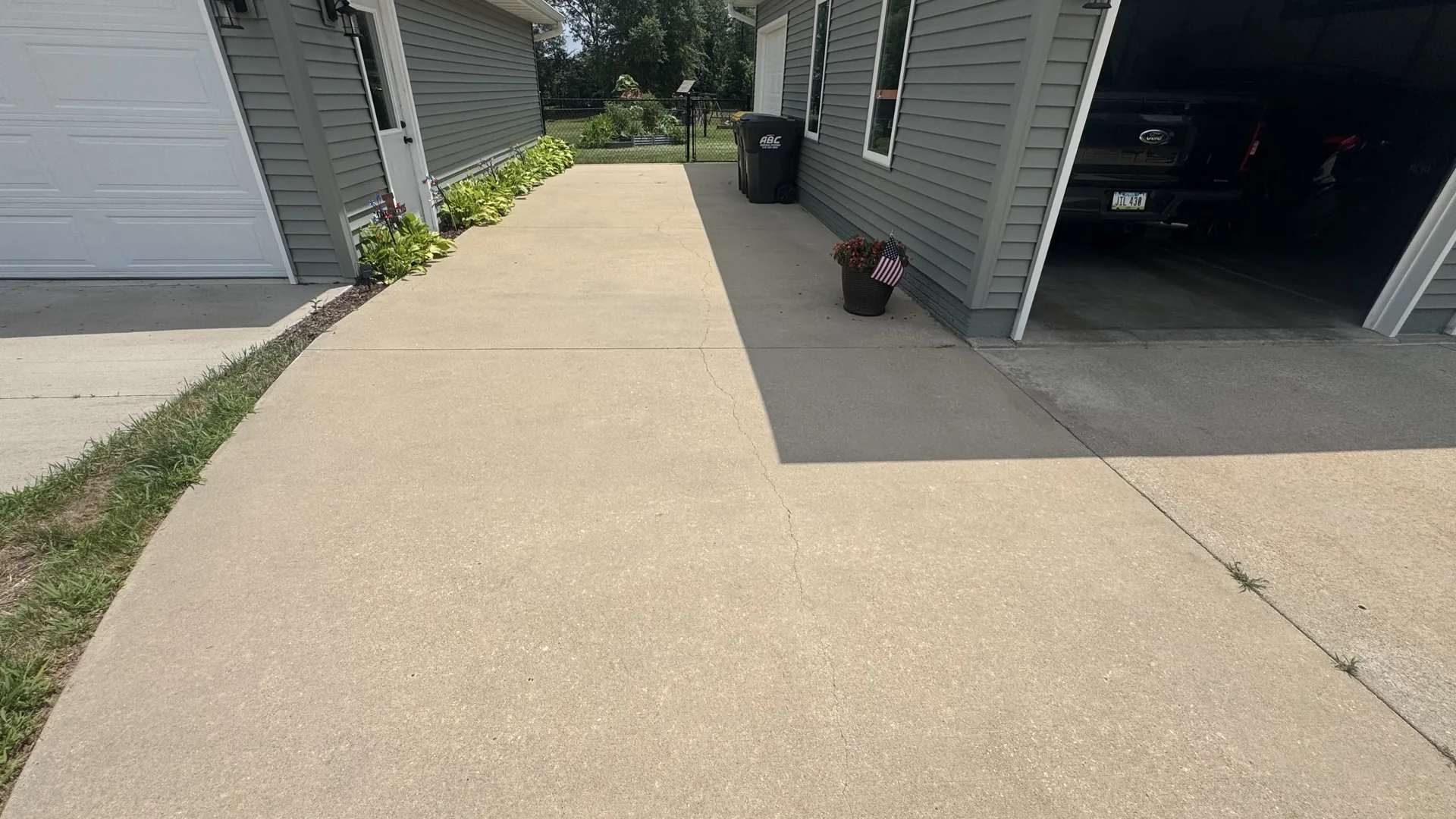 Client concrete walkway after cleaning