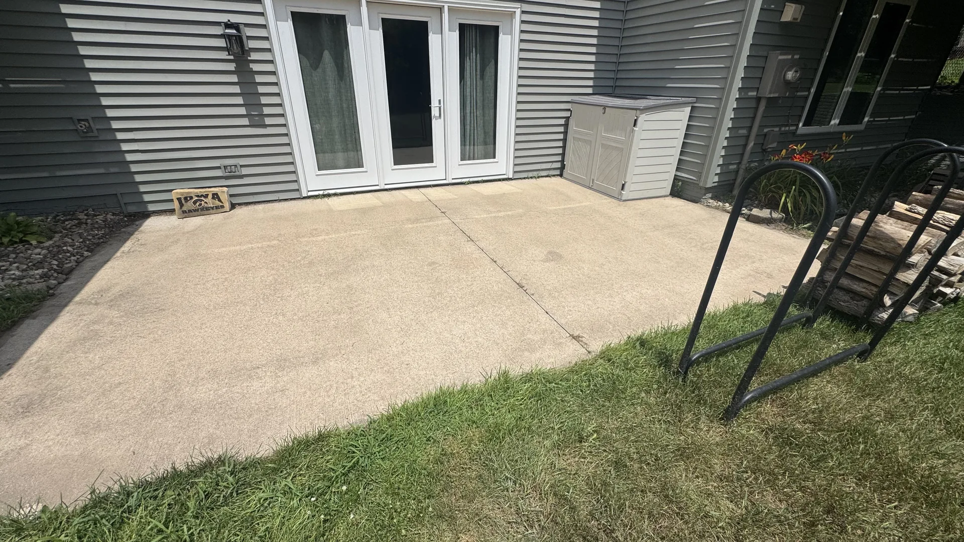 Client patio after concrete cleaning